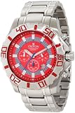 Croton Mens CC311307SSRD Eraganto Chronomaster Chronograph Red Checkerboard Dial Stainless Steel Watch