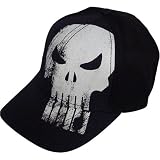  : Punisher Distressed Logo Pinstripe Flex-Fit Baseball Cap