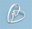 Sterling Silver - Heart in Heart - 26mm Pendant Height