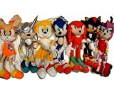 Sega Sonic The Hedgehog X Sonic Shadow Amy Knuckles Tails, Cream and Silver Sonic 7 X-Large Plush Doll Stuffed Toy 15 inches - Complete Sonic Doll Set, Very cute doll, kids love it.