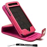 Magenta Deluxe Wallet Leather Protector with Stand Alone Design / Vertical and Landscape Mode Feature on Cover Case for New Apple iPod Touch 4 ( 4th Generation 8GB 16GB 32GB )