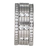 18K White Gold 1 1/3 ct. Machine Set Diamond Wedding Band (F-G Color, VS Clarity)