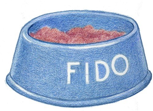 Wandaufkleber - Motiv großer Hundenapf Fido