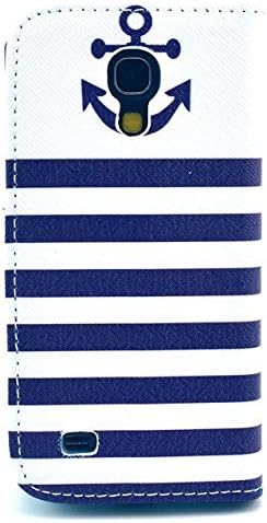 S4 Mini Case (Not for Regular S4 Case),Galaxy S4 Mini Case, Welity Retro Luxury Anchor PU Leather Wallet Type Magnet Design Flip Case Cover Credit Card Holder Pouch Case for Samsung Galaxy S4 Mini i9190 and one gift