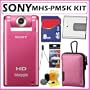 Sony MHS-PM5/P bloggie Mobile 5MP HD Snap Video Camera (Pink) with 4x Digital Zoom MHSPM5 PINK + 8GB Deluxe Accessory Kit