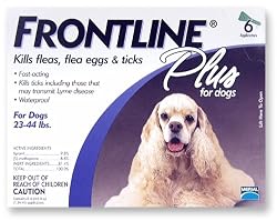 Merial Frontline Plus Flea and Tick Control for 23-to-44-Pound Dogs and Puppies, 6 Doses