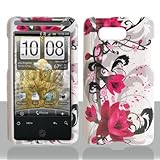 Red Purple Flowers on White Snap on Hard Skin Shell Protector Cover Case fo ....