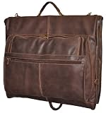 David King & Co Distessed Leather Deluxe 4-Suit Garment Bag