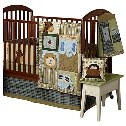 Sumersault Jungle Faces Crib Set - 4 piece