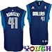 Adidas Dallas Mavericks Dirk Nowitzki Youth (Sizes 8-20) Replica Road Jersey