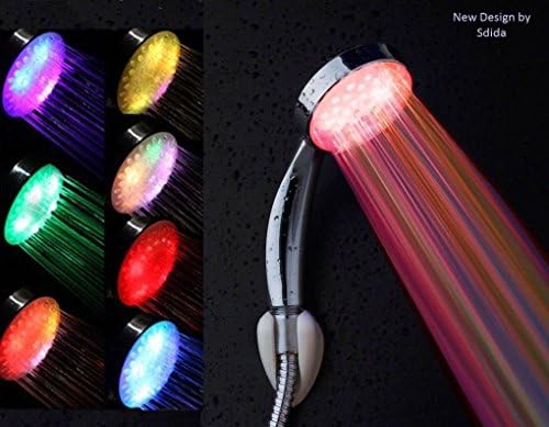 Sdida Handheld 7 Color Change LED Shower Head Romantic Light Water Bath Home Bathroom LED Shower Head New Year Valentine's Day (Gradient Color)