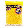 Pony Beads, Lemon Yellow OP, 6 x 9mm, 1000pc Pkg