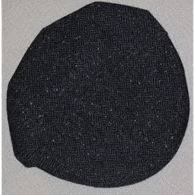 Traditional Irish Tweed Flat Denim Grey Heather Herringbone - Large