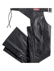 Apparel: Harley-Davidson Classica Leather Motorcycle Chap Black Black Medium