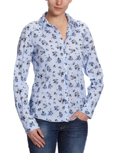 TOM TAILOR Damen Bluse, 20171760070/sweet flower blouse, Gr. 38, Blau (6384) Preisvergleich
