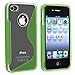 TPU Rubber Skin Case compatible with Apple iPhone 4 / 4S , Clear / Frost Green S Shape