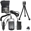 HQRP Battery and Battery Charger for Panasonic Lumix DMC-TZ2K, DMC-TZ2S, DMC-TZ3, DMC-TZ3A Digital Camera Replacement plus HQRP Black Mini Tripod