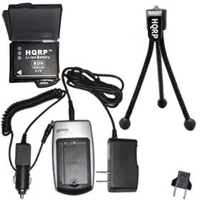 HQRP Battery and Battery Charger for Panasonic Lumix DMC-TZ1BK, DMC-TZ1, DMC-TZ11, DMC-TZ15 Digital Camera Replacement plus HQRP Black Mini Tripod