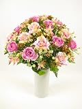 from GT Decorations 38cm Artificial Silk Flowers Rose Gypso Star Flower Arrangement from GT Decorations