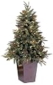 GKI Bethlehem Lighting Pre-Lit 5-Foot PE/PVC Christmas Tree in Square Metal Pot with 150 Clear Mini  , Green River Spruce