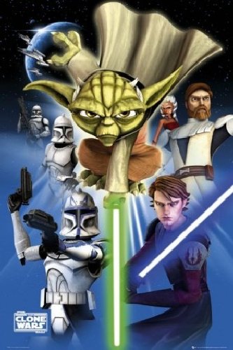 1art1 51157 Clone Wars - Yoda, Anakin Skywalker, Obi Wan Kenobi Poster 91 x 61 cm Preisvergleich