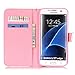 Galaxy S7 Edge Case, S7 Edge Case, Galaxy S7 Edge Wallet Case, Etubby [Wallet Stand] PU Leather Wallet Flip Protective Case with Card Slots and Wrist Strap for Samsung Galaxy S7 Edge (2016) - Petal