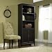 Edge Water Bookcase with Doors Estate Black Finish