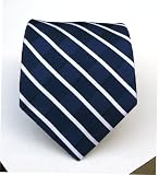 100% Silk Woven Navy Grid Tie