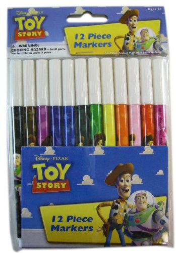 Disney Pixar Toy Story Markers - 12 Pack Vivid Bright Markers