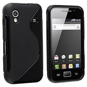 TPU Rubber Skin Case for Samsung Galaxy Ace GT-S5830, Frost Black S Shape