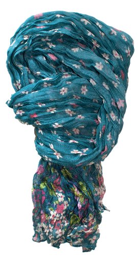 LibbySue-Summer Cascade of Flowers Crinkle Scarf