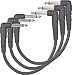 Planet Waves Classic Series Instrument Cable with Right Angle Plug, 0.5 feet (3-pack)