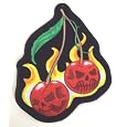 Wild Cherries Flaming Cherry Motorcycle Patch Biker