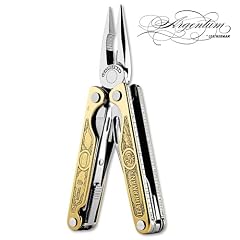 Leatherman Luxuswerkzeug Charge Del Rey, 1. Exemplar von 25 St�ck, Griffe aus 18-kar�tigem Gold, inklusive Echtheitszertifikat in Geschenkbox aus poliertem Akazienholz