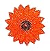 ID 8908 Orange Flower Head Patch Garden Plant Blossom Beaded Iron On Applique
