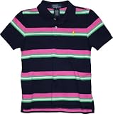 Polo Ralph Lauren Boys Striped Mesh Polo (M(10-12), Navy/Pink)
