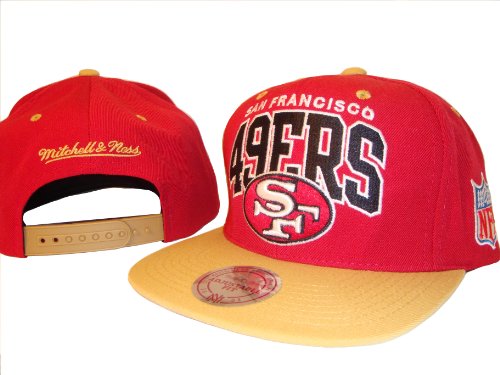 San Francisco 49ers Red & Gold Adjustable Snap Back Baseball Cap Hat Mitchell & Ness