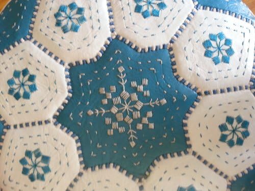 Stuffed Authentic Moroccan Leather Pouf / Poof / Ottoman, Aqua Blue/White
