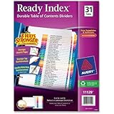 Avery Ready Index Table of Contents Dividers, 31-Tab, Multi-Color, 1 Set (11129)