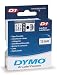 DYMO White Tape/ Black Print 1/2 Inch x 23 feet, D1 Style Cartridge (45013)