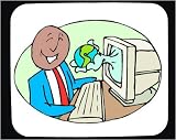 Decorated Mouse Pad with internet, computer, world, globe, email