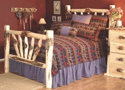 Wooded River Cabin Bear 106x92 King Bedspread