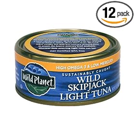 Wild Planet Sustainably Caught Wild Skipjack Light Tuna, 5 Ounce Cans (Pack of 12)