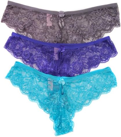 Jezebel Lace Tanga 3 Pack (Medium, Color Mix One)