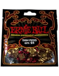 Musical Instruments: Ernie Ball 9164 Thin Pearloid Picks Bag of 24 - Ernie Ball