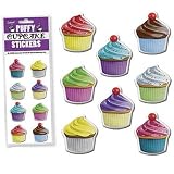 Accoutrements Cupcake Puffy Stickers Set