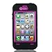 Polka Dot & Hot Purple Defender Body Armor High Impact Extreme Duty Hybrid Case Cover for iPhone 4/4S with Built-in Screen Protector
