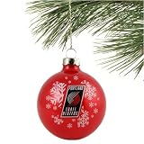 Portland Trail Blazers Red Snowflake Glass Ornament
