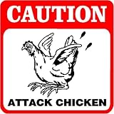 Caution - Attack Chicken Sign