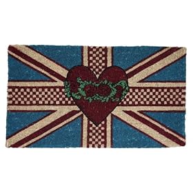 Doormat Union Jack Rose & Heart